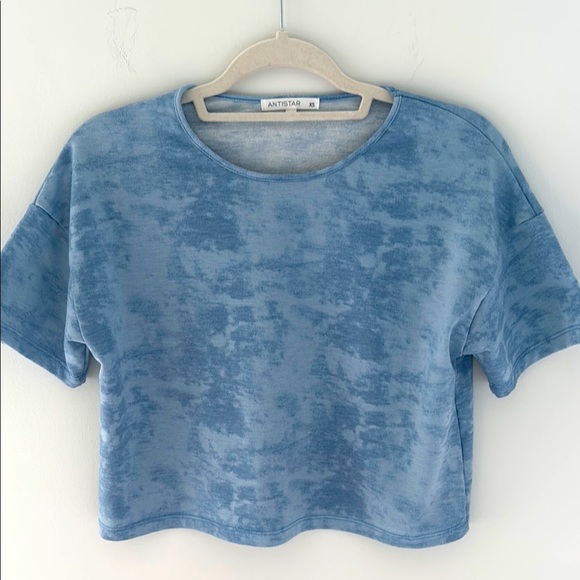 Oversized Blue Crop Top Size XS - Picture 1 of 6
